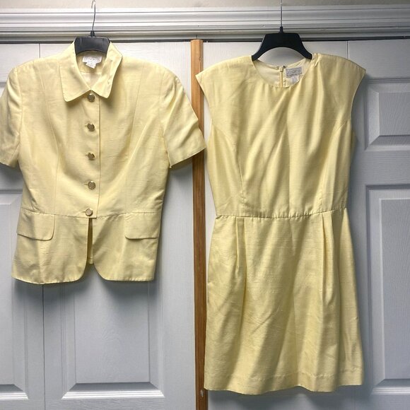 VTG - Doncaster Silk Dress & Jacket Suit - Sz 10 - Picture 1 of 4